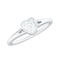 0.5 Carat Heart Shape Moissanite Solitaire Ring with Split Shank