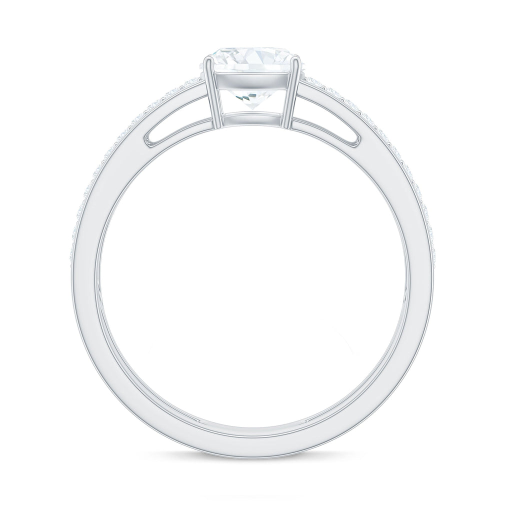 1.7 Carat Certified Moissanite Solitaire Double Band Engagement Ring