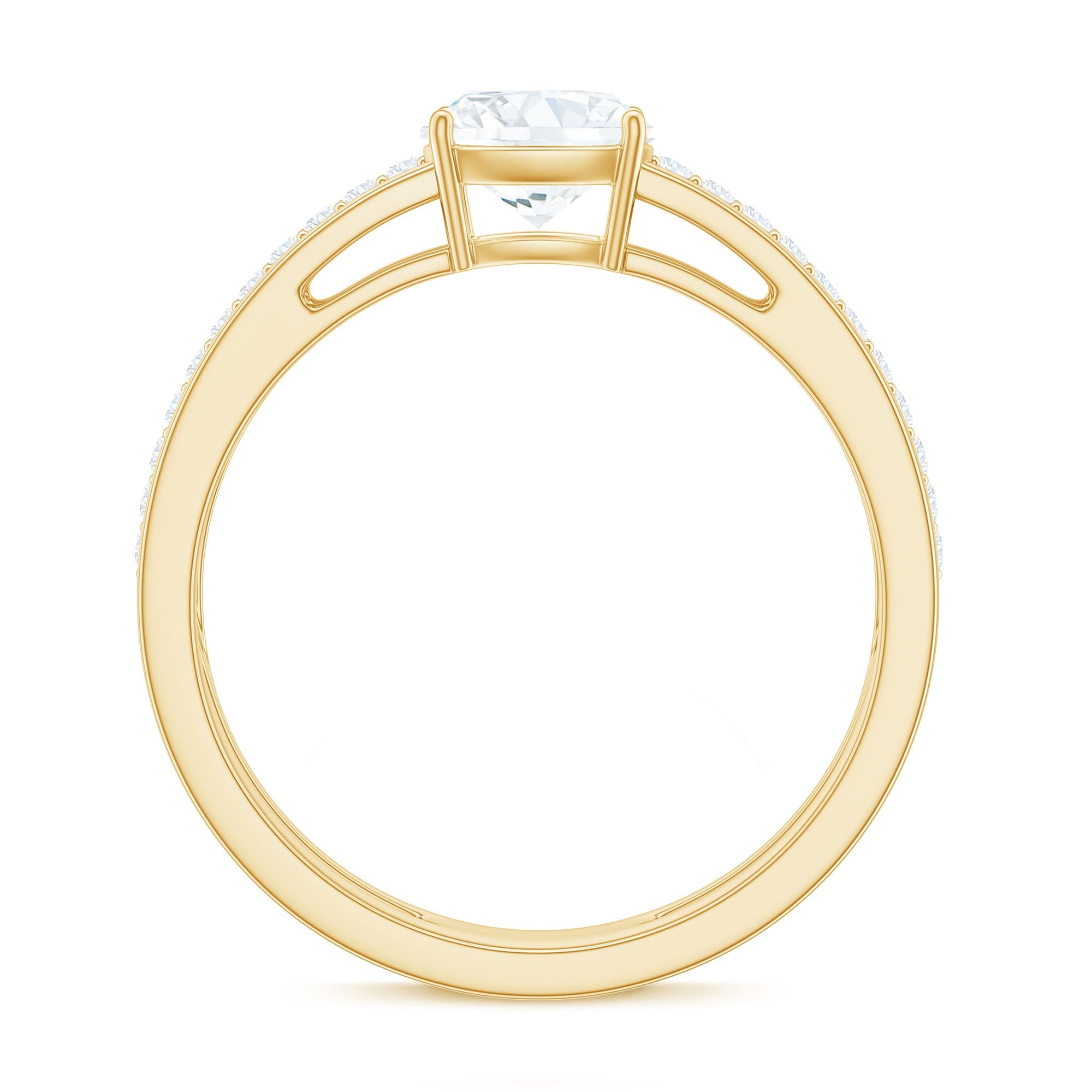 1.7 Carat Certified Moissanite Solitaire Double Band Engagement Ring