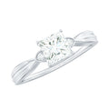 0.7 Carat Princess Cut Moissanite Solitaire Promise Ring for Her