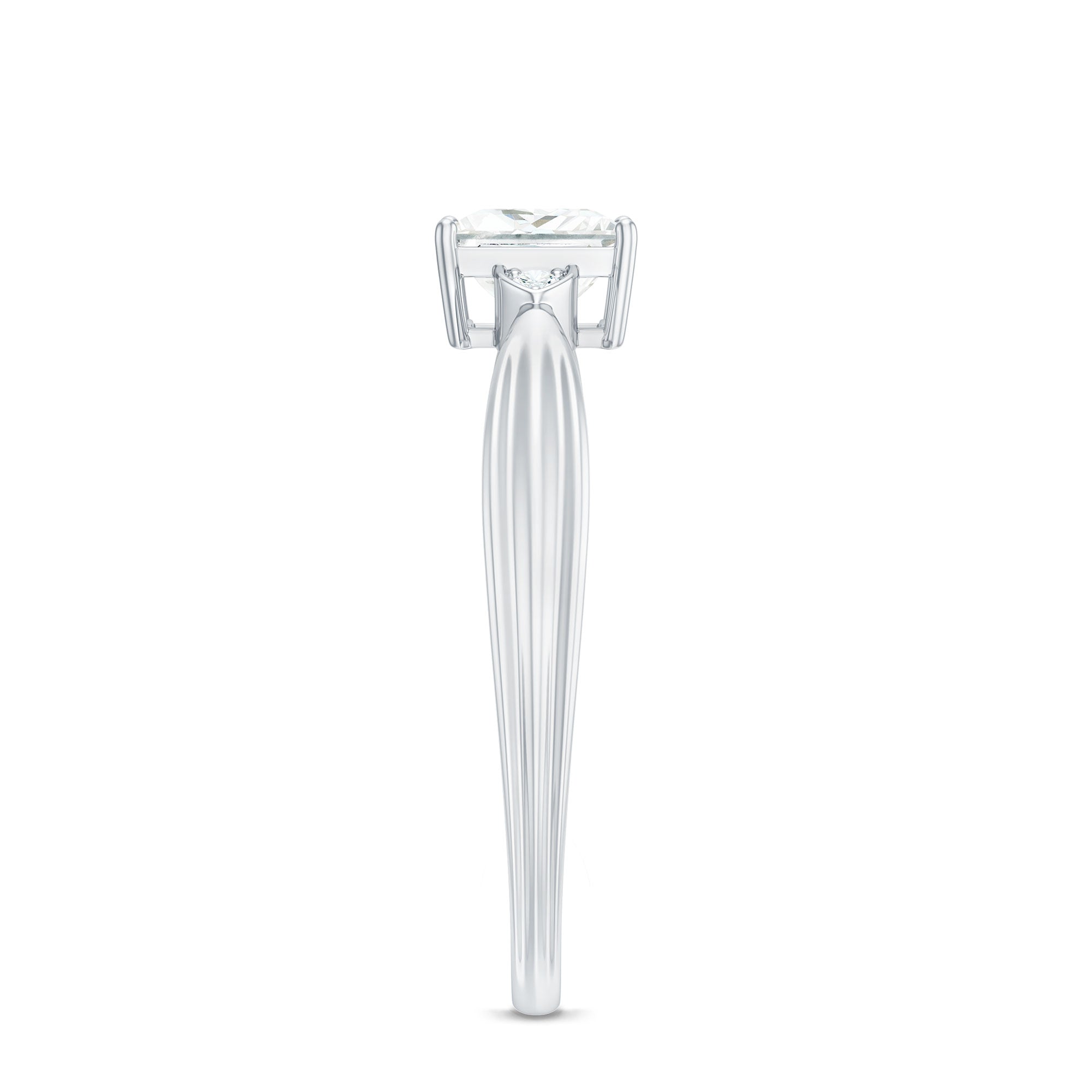 0.7 Carat Princess Cut Moissanite Solitaire Promise Ring for Her