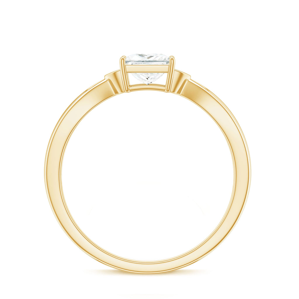 0.7 Carat Princess Cut Moissanite Solitaire Promise Ring for Her