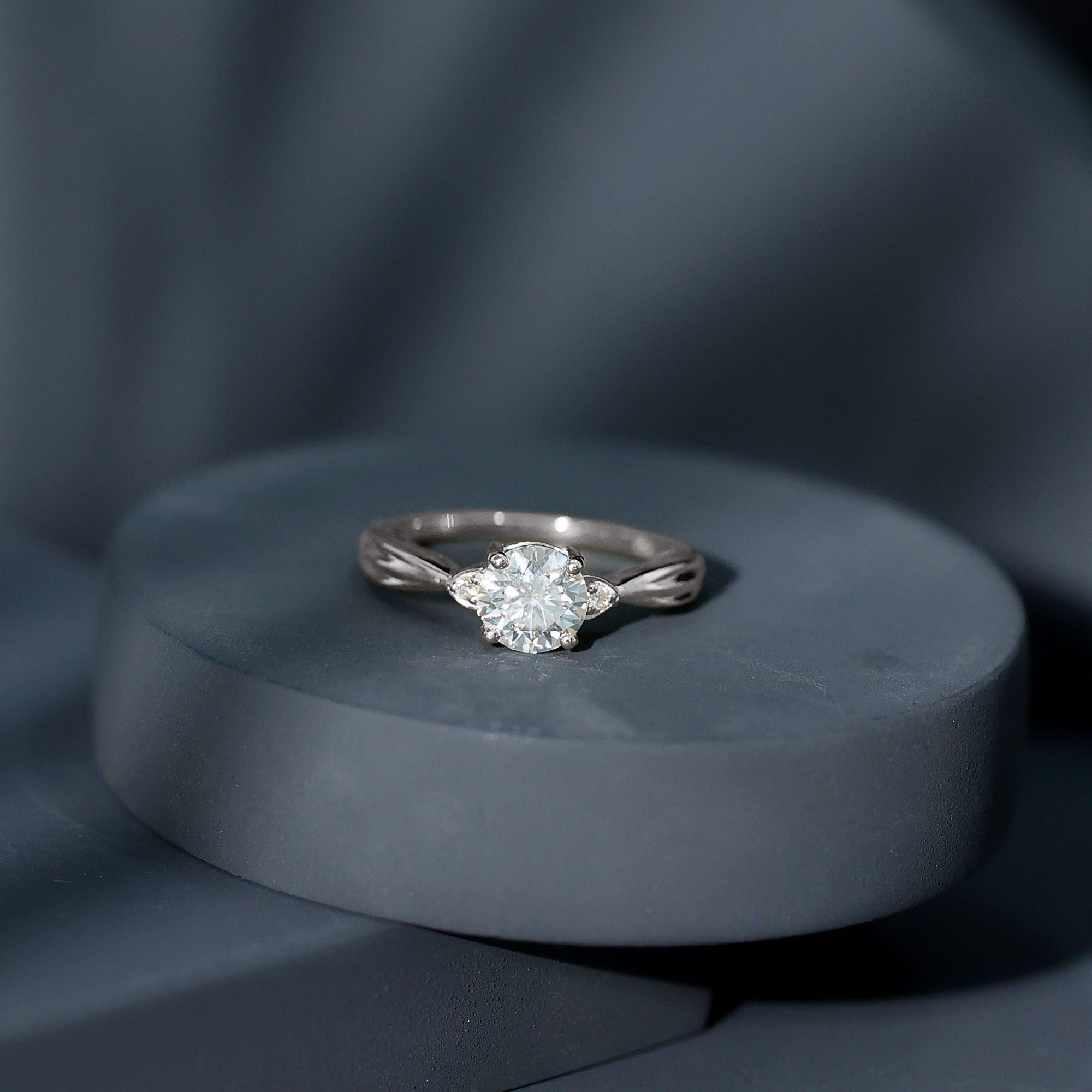 Round Moissanite Solitaire Engagement Ring for Her