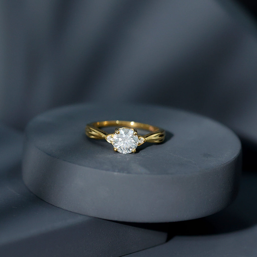 Round Moissanite Solitaire Engagement Ring for Her