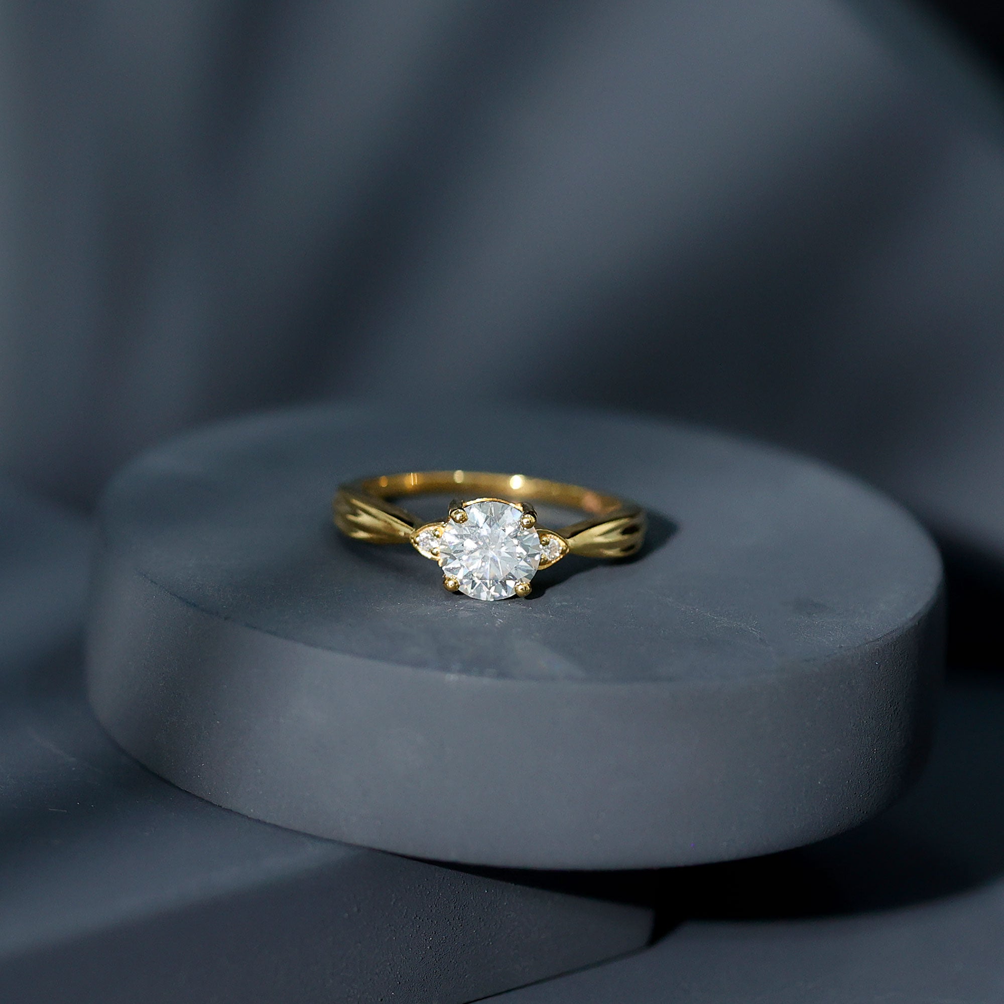 Round Moissanite Solitaire Engagement Ring for Her