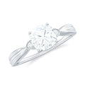 Brilliant Cut 1.7 Carat Moissanite Cushion Engagement Ring
