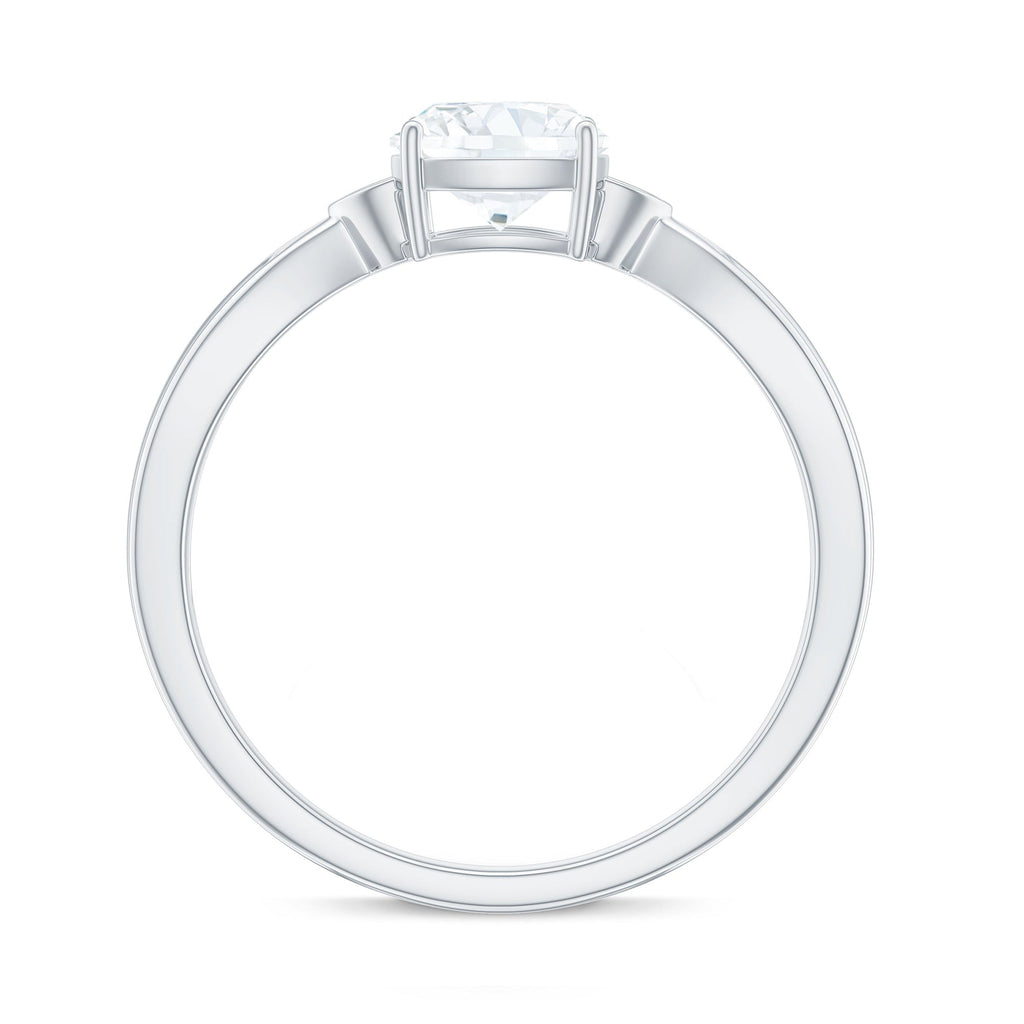 Brilliant Cut 1.7 Carat Moissanite Cushion Engagement Ring