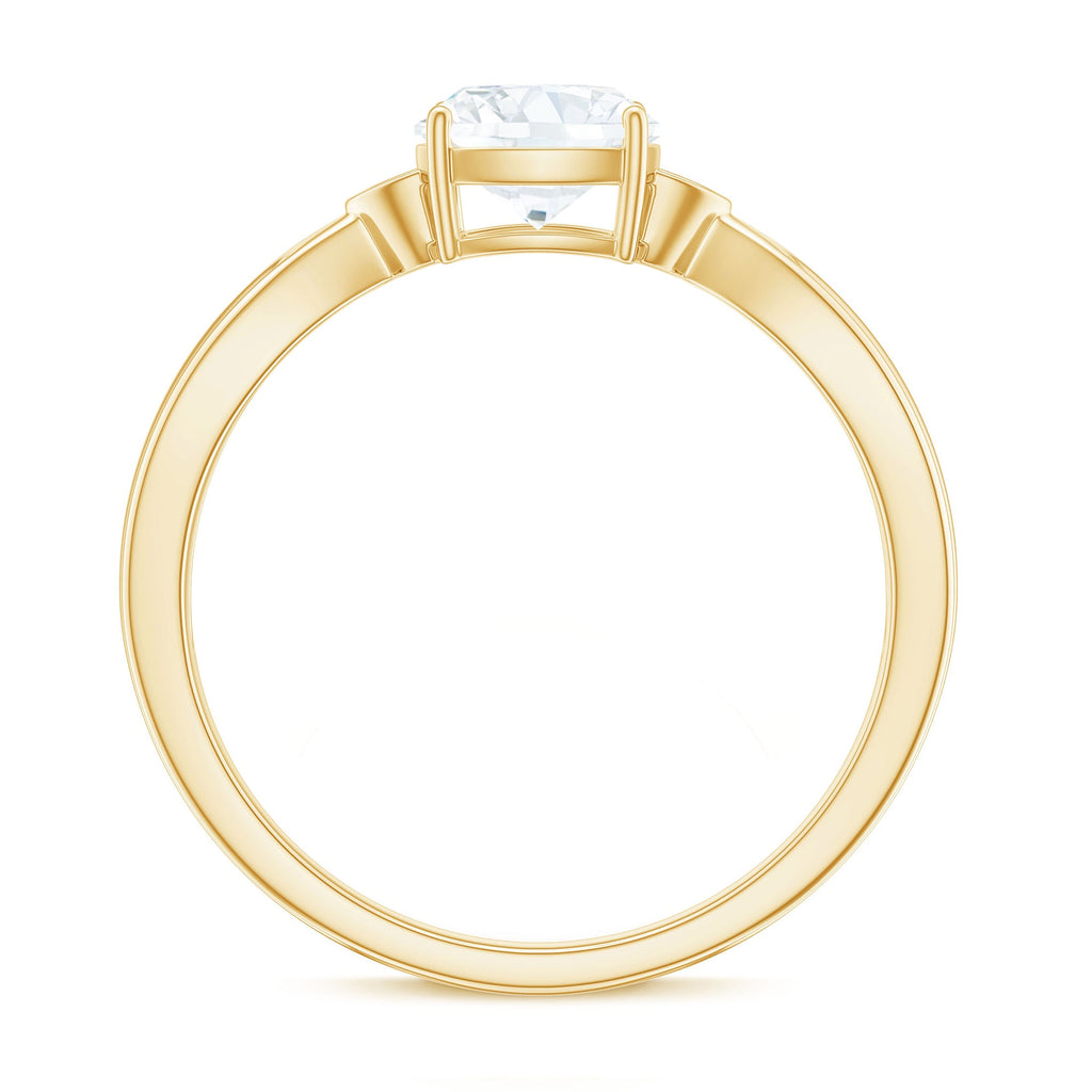 Brilliant Cut 1.7 Carat Moissanite Cushion Engagement Ring