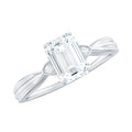 1.8 Carat Emerald Cut Certified Moissanite Engagement Ring for Women