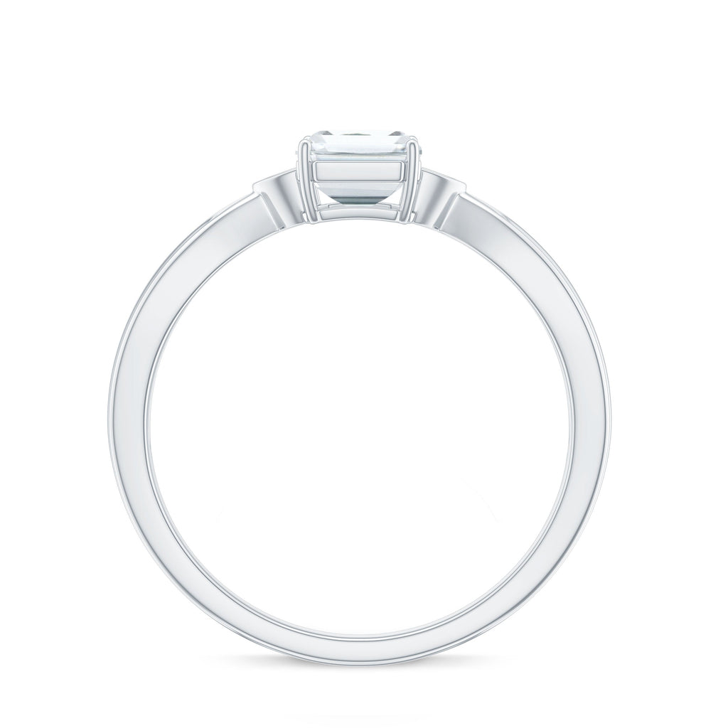 1.8 Carat Emerald Cut Certified Moissanite Engagement Ring for Women