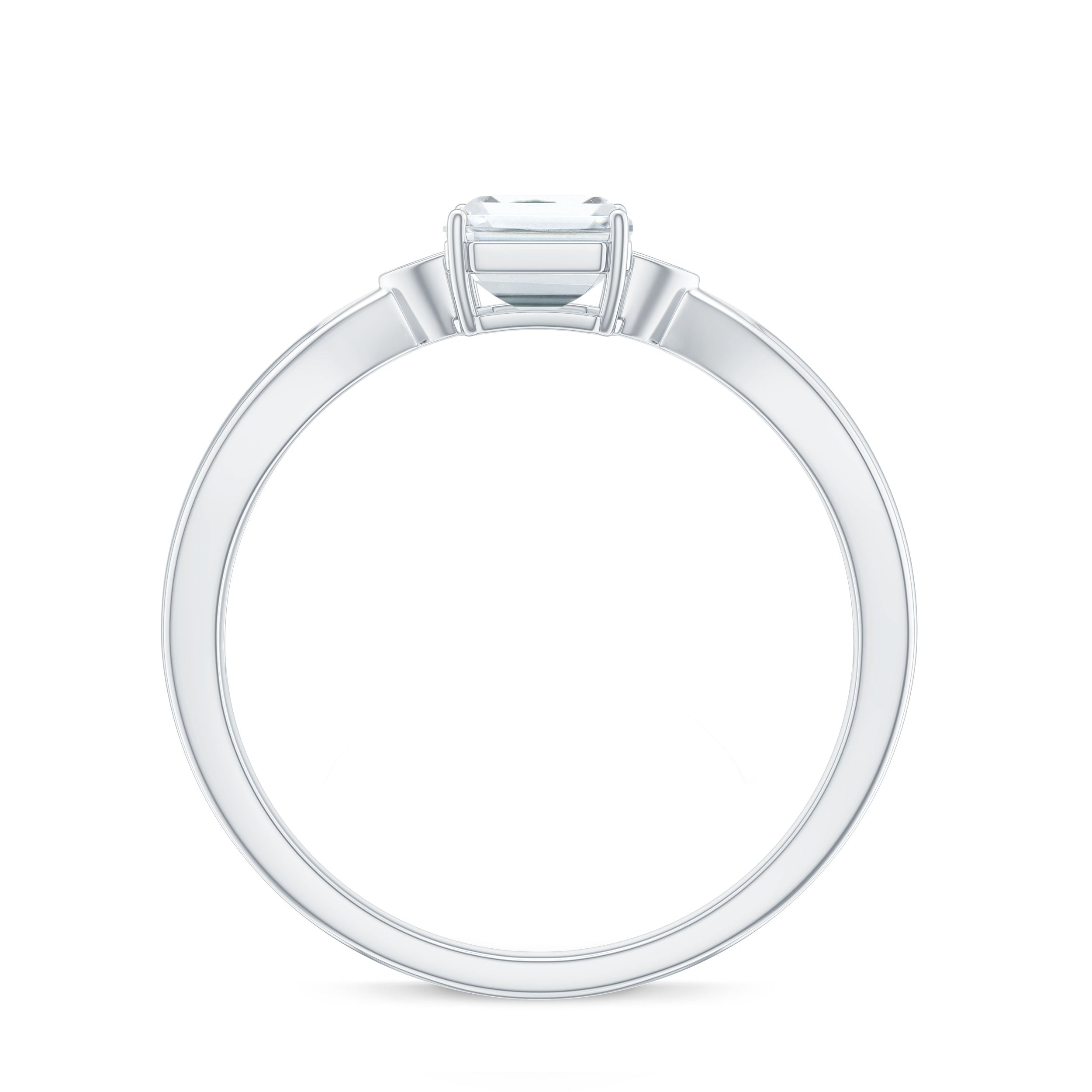 1.8 Carat Emerald Cut Certified Moissanite Engagement Ring for Women