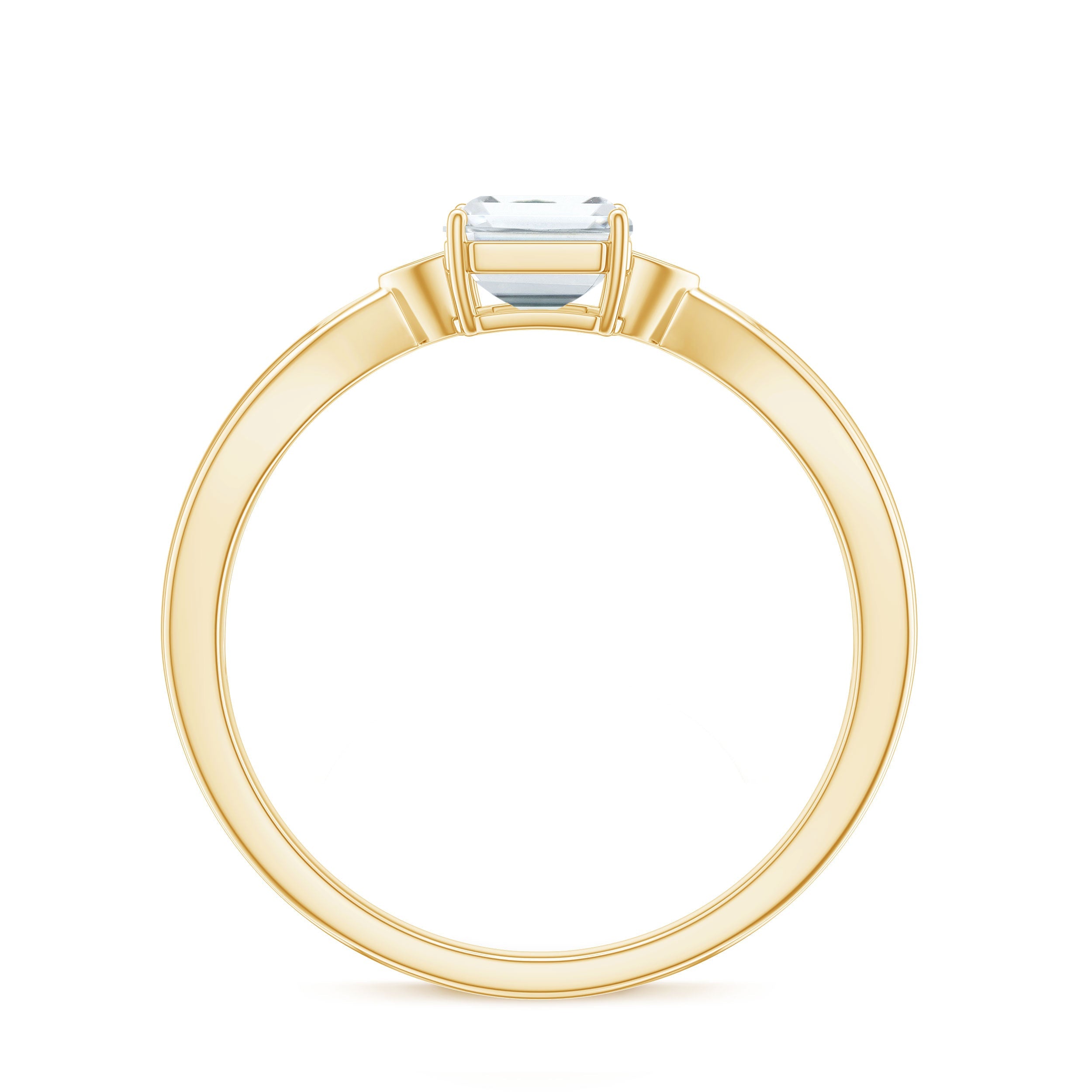 1.8 Carat Emerald Cut Certified Moissanite Engagement Ring for Women