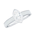 0.7 Carat Marquise Cut Moissanite Engagement Ring in Bezel Setting