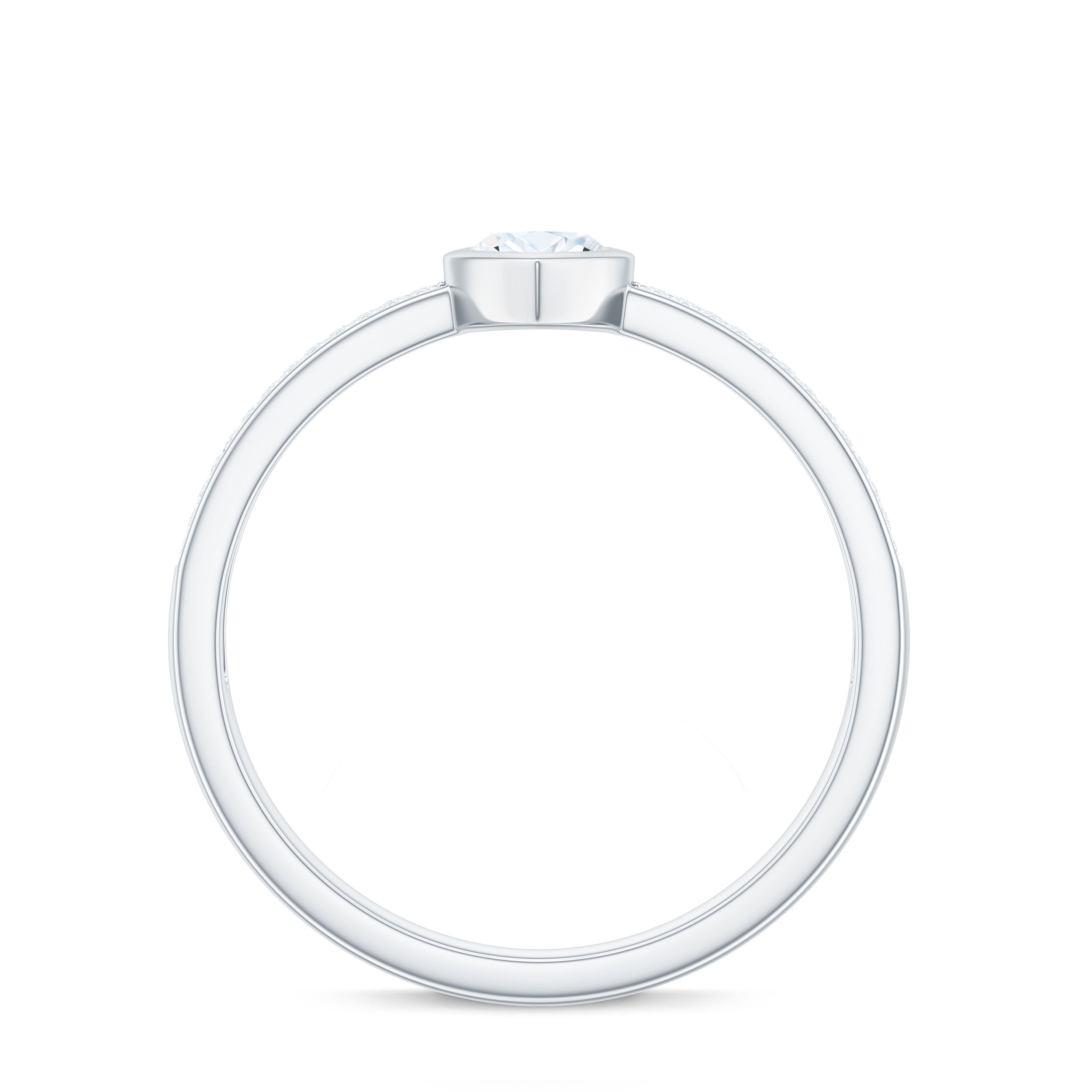 0.7 Carat Marquise Cut Moissanite Engagement Ring in Bezel Setting