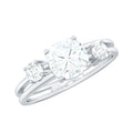 Certified Moissanite Solitaire Double Band Engagement Ring