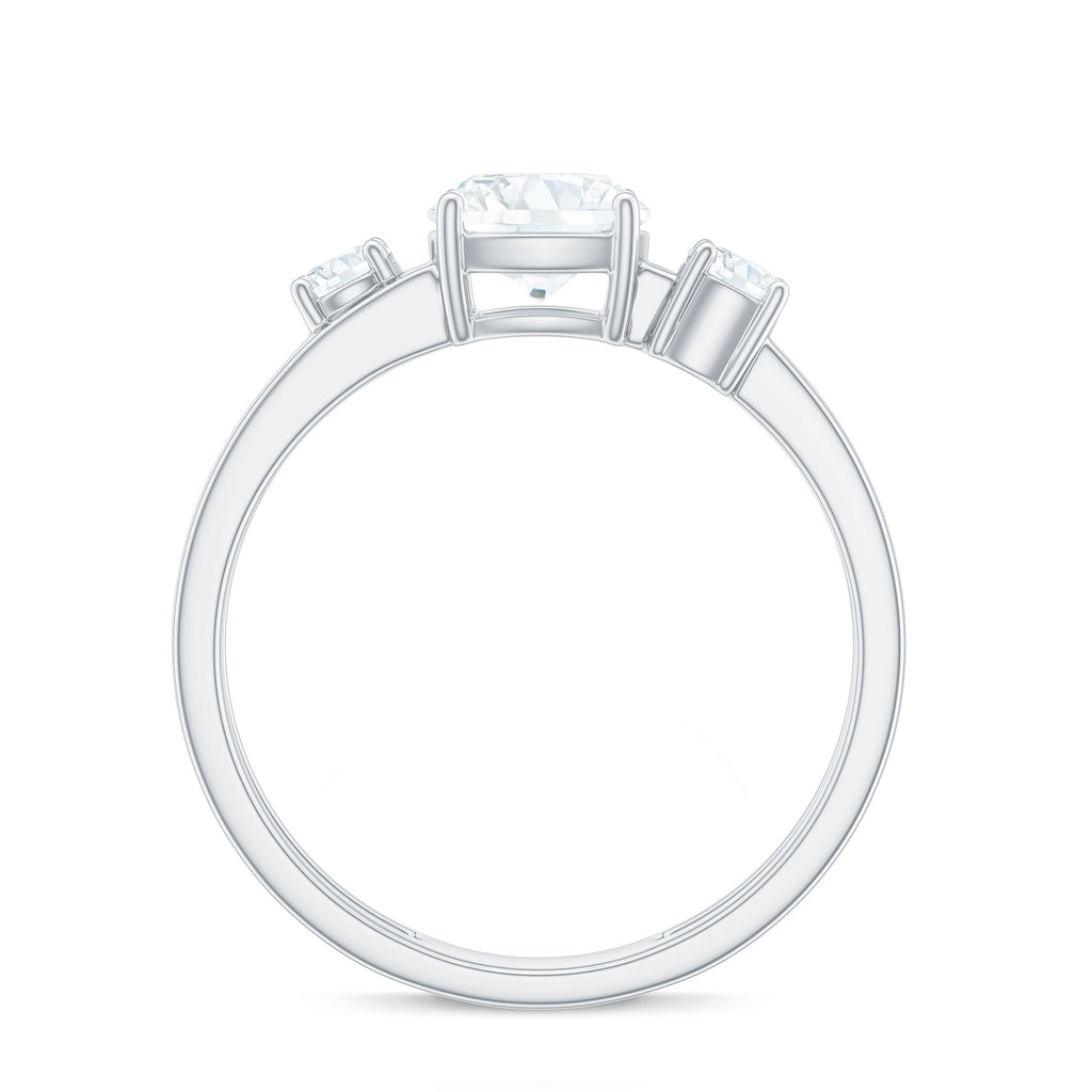 Certified Moissanite Solitaire Double Band Engagement Ring