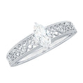 0.7 Carat Marquise Cut Certified Moissanite Solitaire Engagement Ring