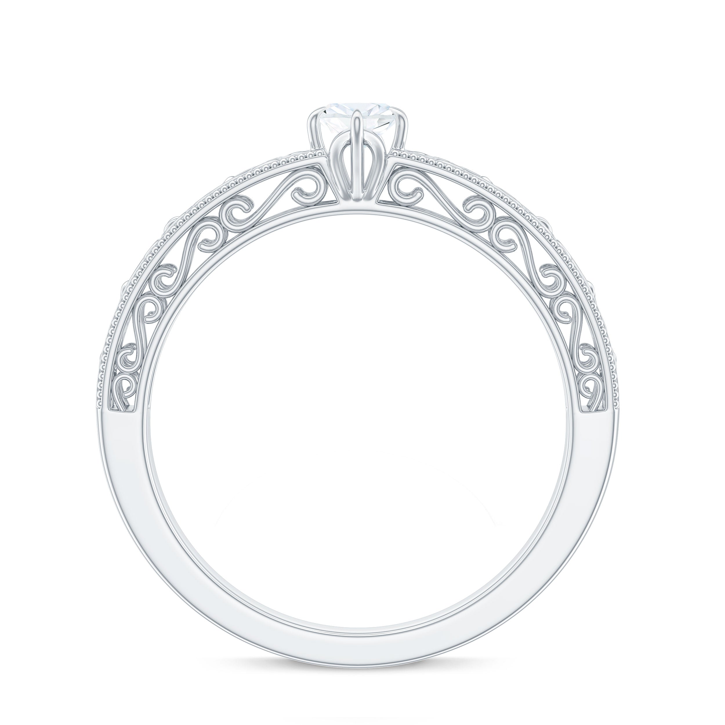 0.7 Carat Marquise Cut Certified Moissanite Solitaire Engagement Ring