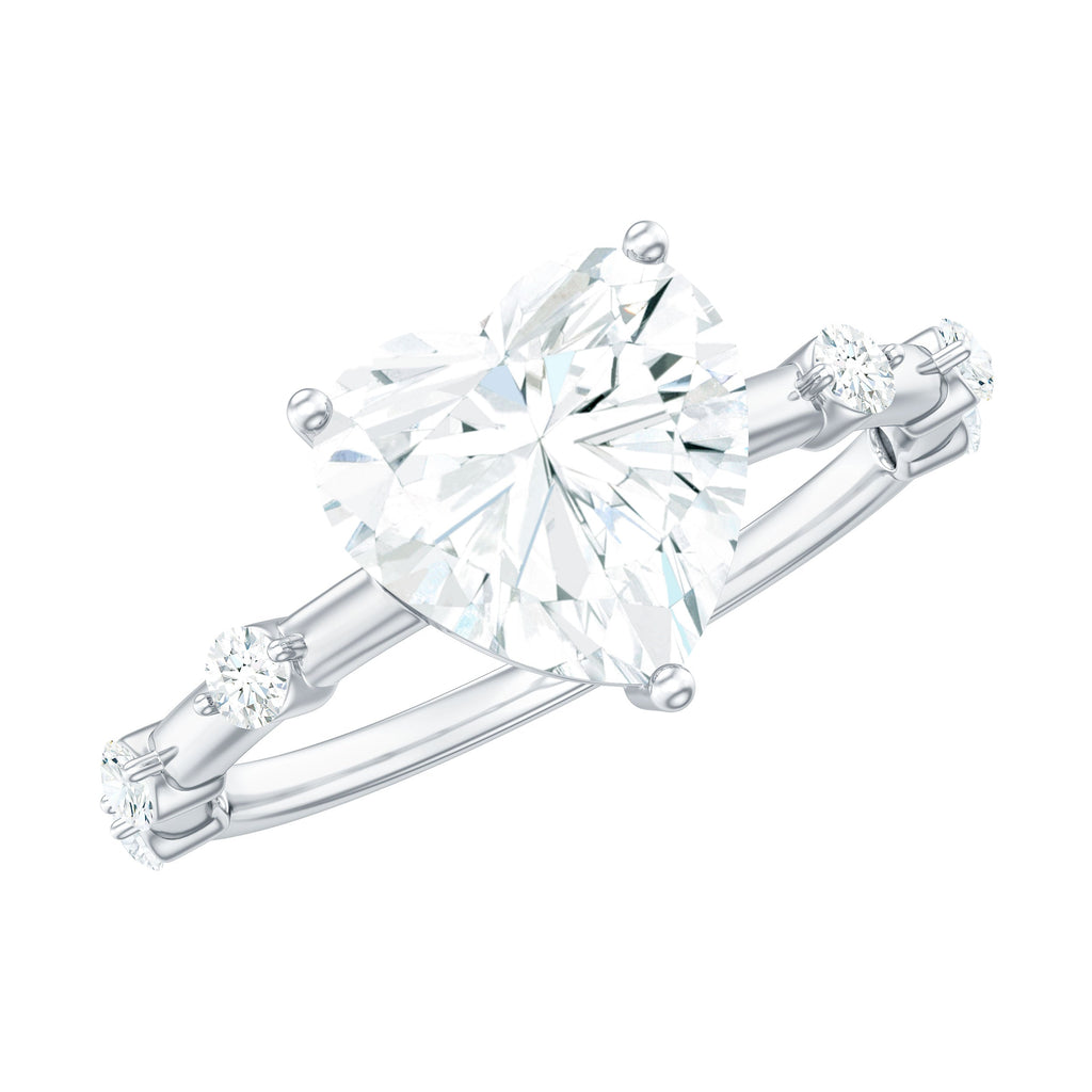2 Carat Heart Shaped Moissanite Engagement Ring for Women