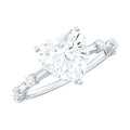 2 Carat Heart Shaped Moissanite Engagement Ring for Women