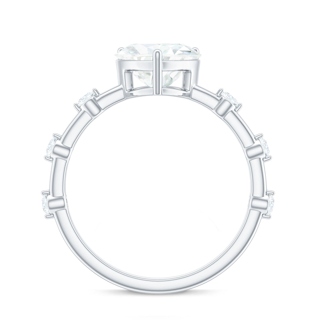 2 Carat Heart Shaped Moissanite Engagement Ring for Women