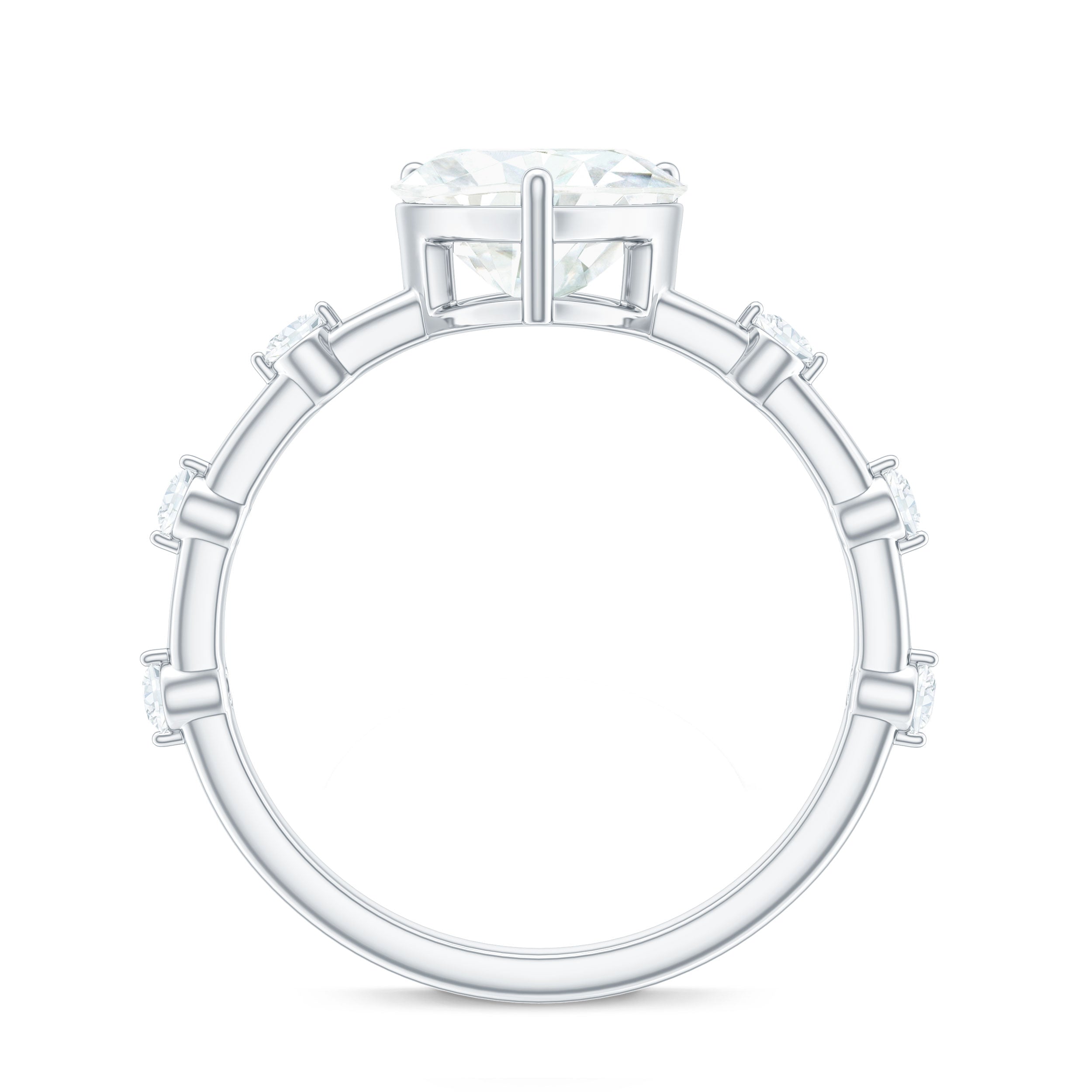 2 Carat Heart Shaped Moissanite Engagement Ring for Women