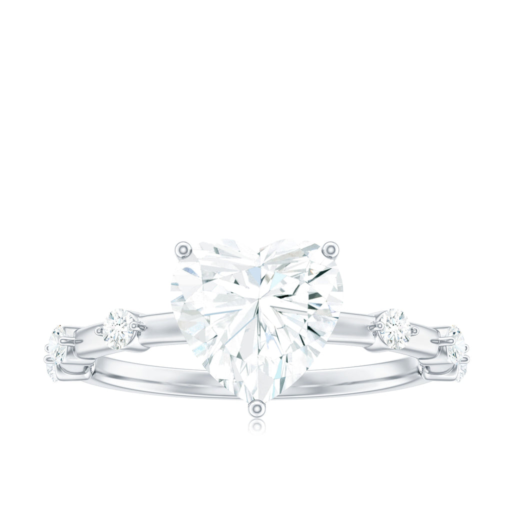 2 Carat Heart Shaped Moissanite Engagement Ring for Women