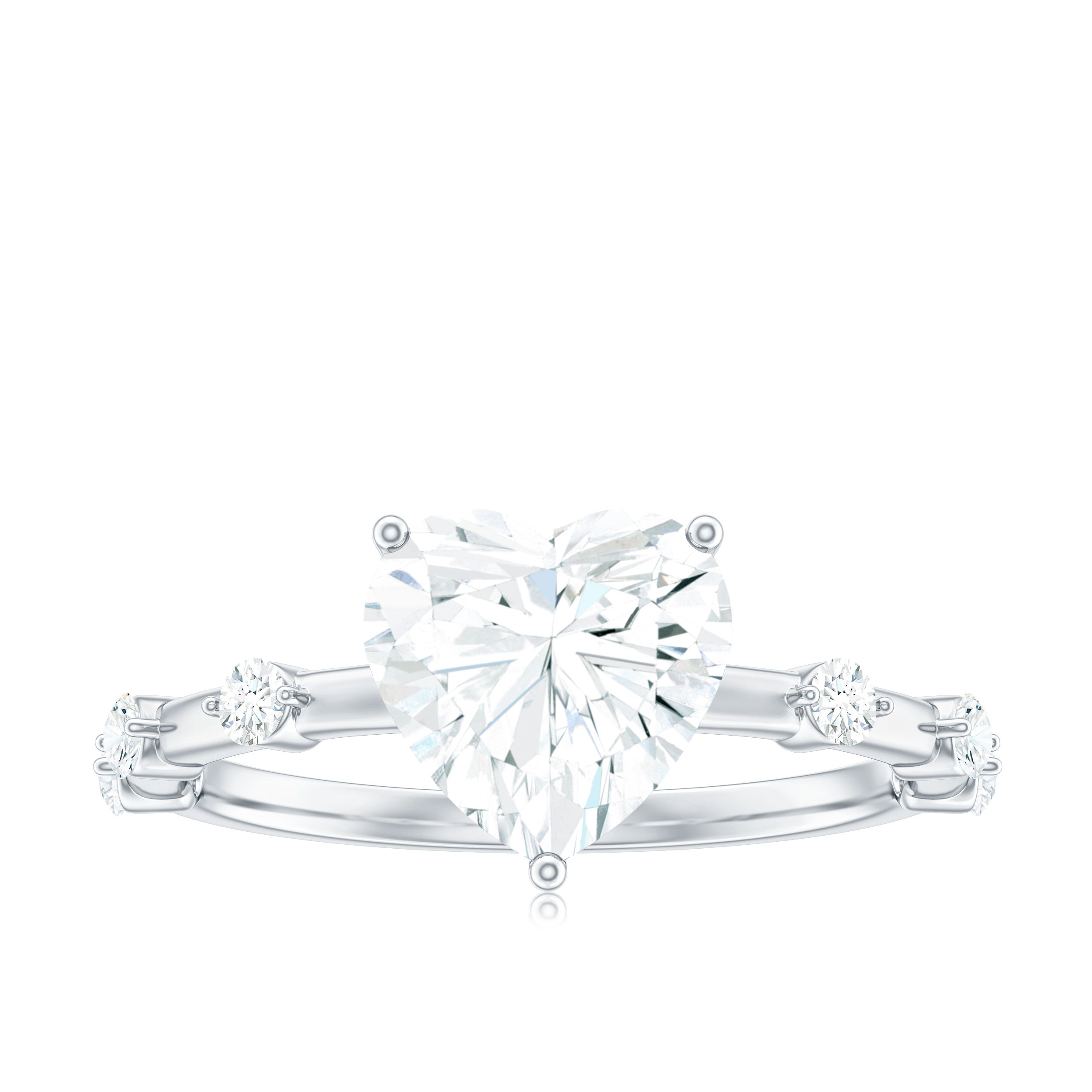 2 Carat Heart Shaped Moissanite Engagement Ring for Women