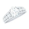 1.3 Carat Pear Shape Moissanite Vintage Inspired Engagement Ring