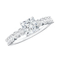 Square Cut Moissanite Engagement Ring with Side Stones
