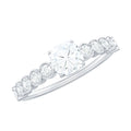 1.7 Carat Cushion Cut Moissanite Solitaire Engagement Ring with Side Stones
