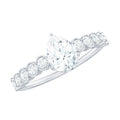 0.7 Carat Pear Cut Moissanite Teardrop Engagement Ring with Side Stones