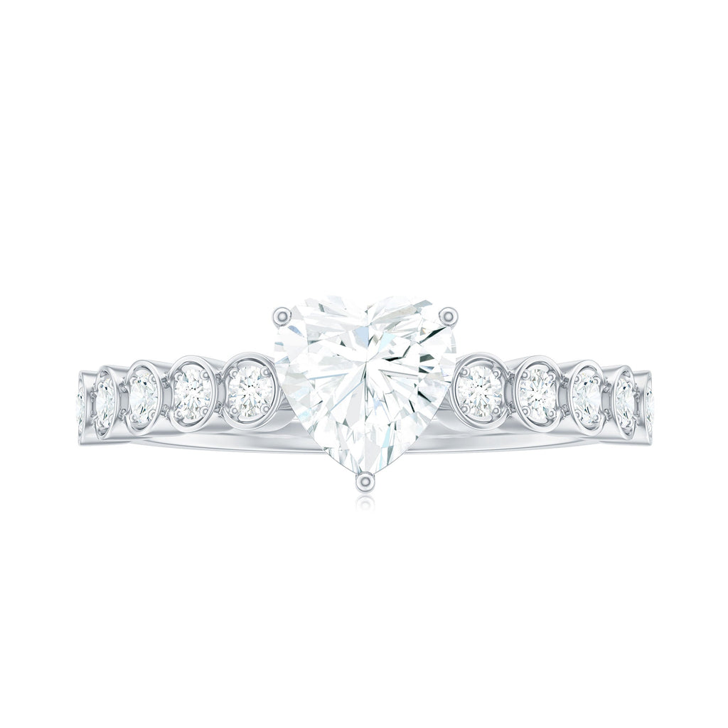 1.5 Carat Heart Shape Certified Moissanite Solitaire Engagement Ring