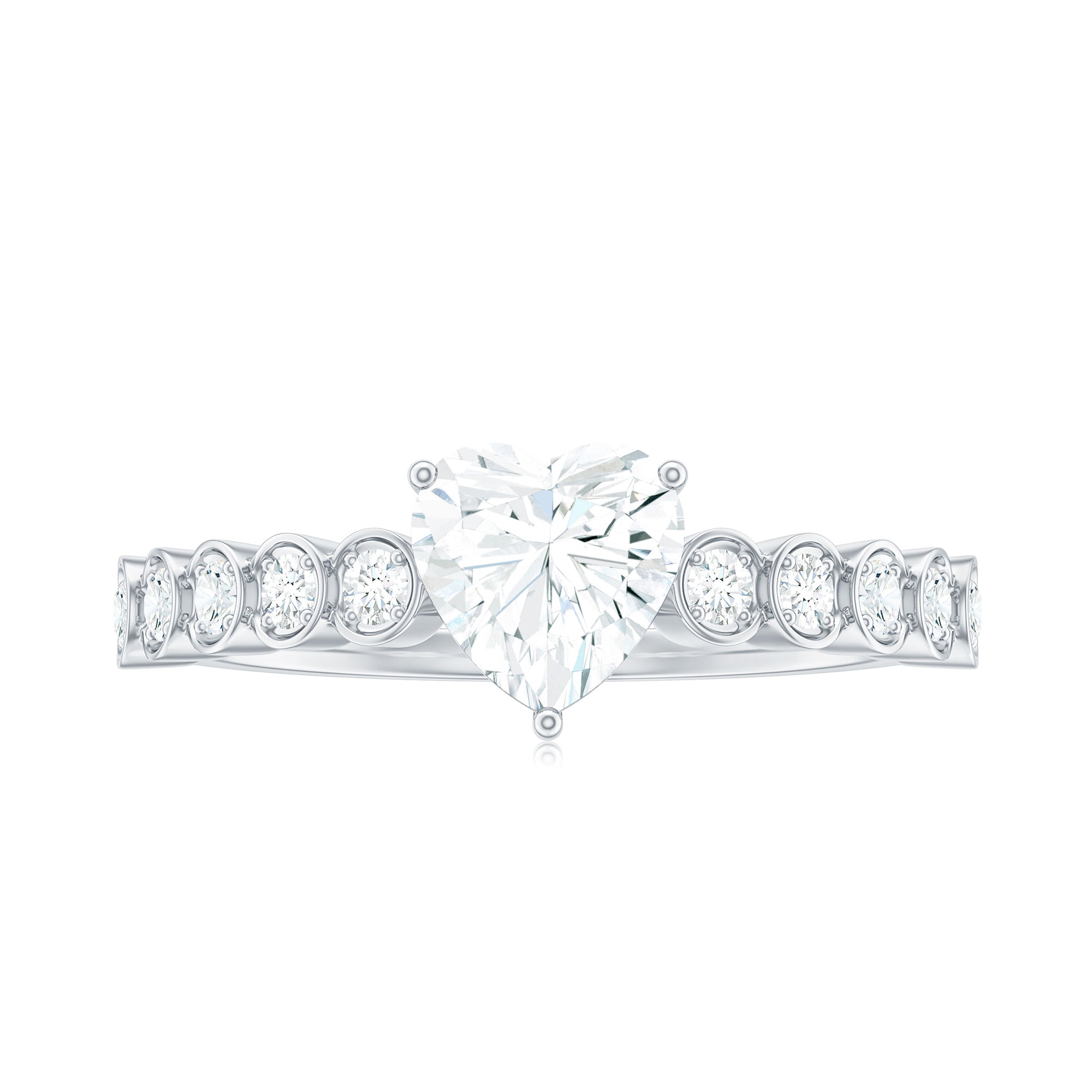 1.5 Carat Heart Shape Certified Moissanite Solitaire Engagement Ring