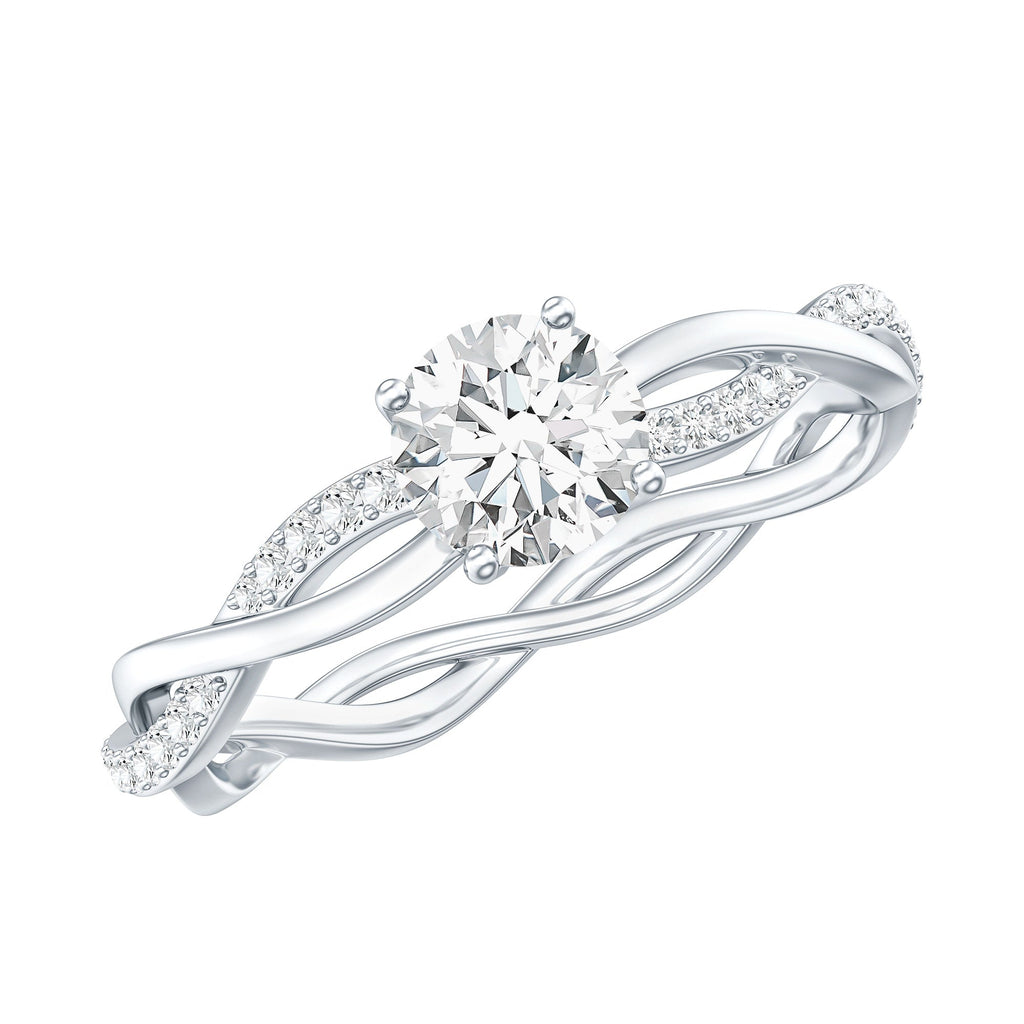 Round Cut Moissanite Braided Engagement Ring