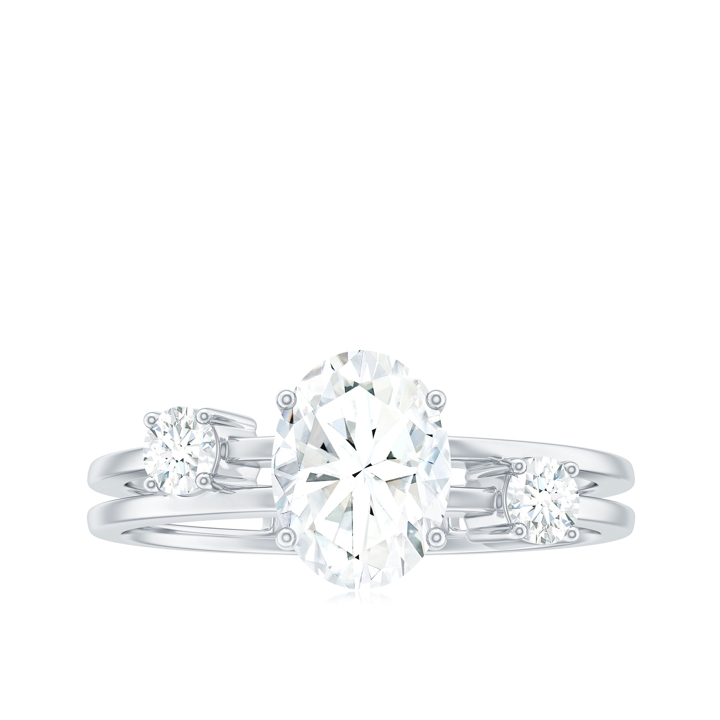 1.2 Carat Oval Cut Certified Moissanite Solitaire Engagement Ring