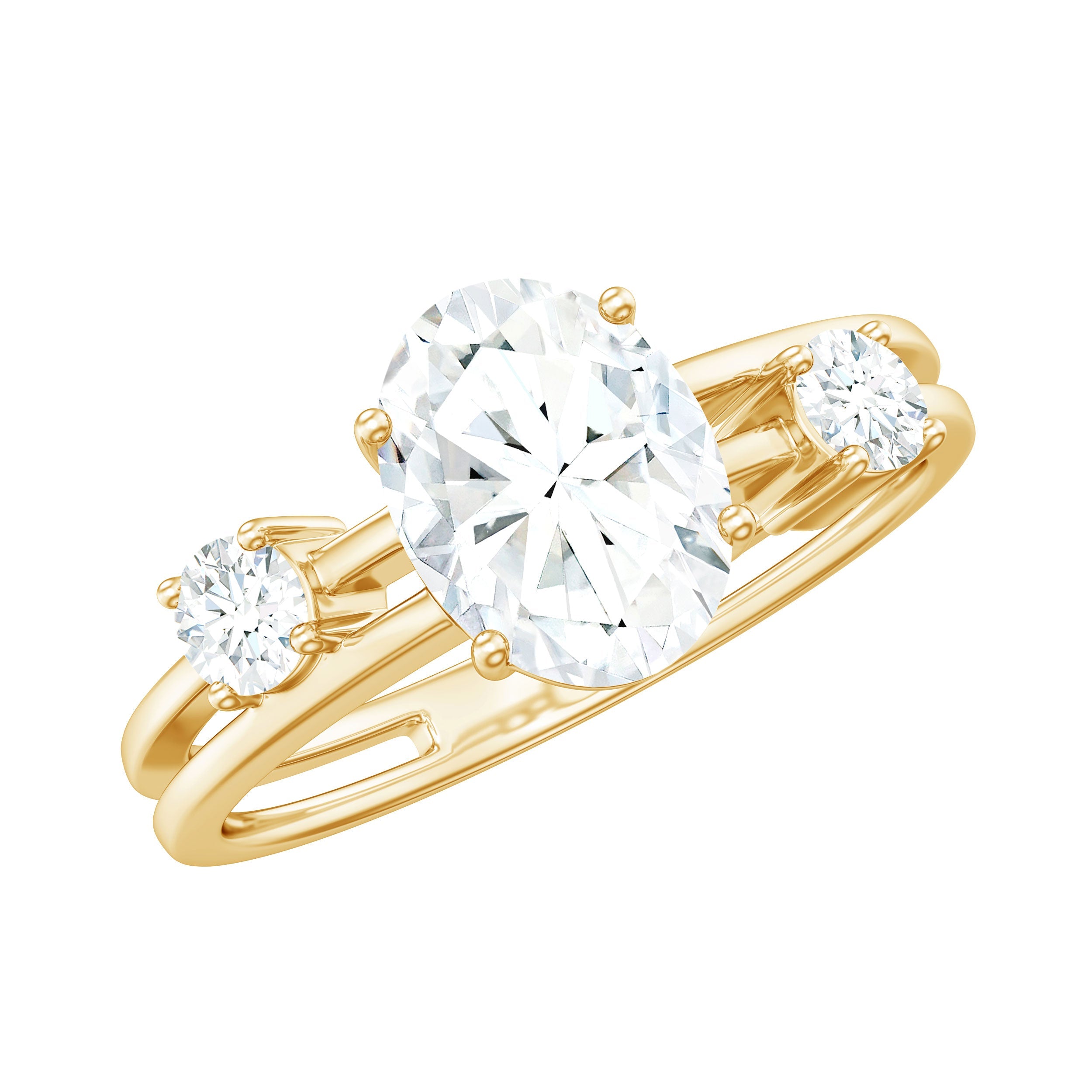 1.2 Carat Oval Cut Certified Moissanite Solitaire Engagement Ring