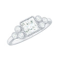 0.7 Carat Princess Cut Moissanite Classic Solitaire Engagement Ring