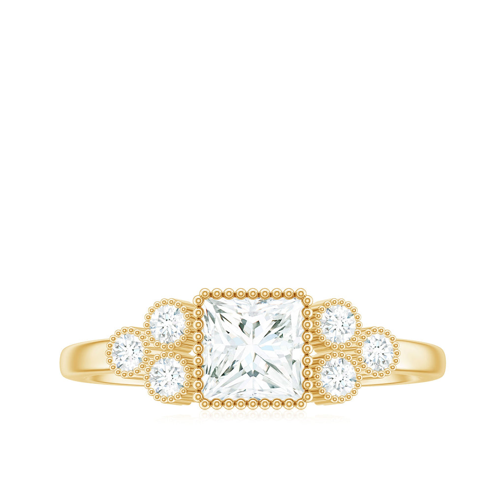 0.7 Carat Princess Cut Moissanite Classic Solitaire Engagement Ring
