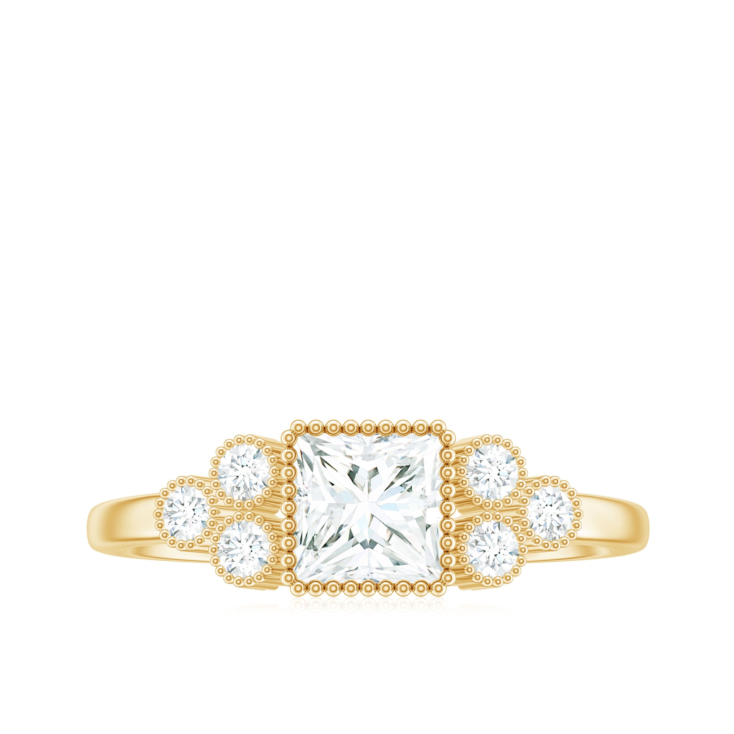 0.7 Carat Princess Cut Moissanite Classic Solitaire Engagement Ring