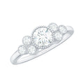 Moissanite Classic Engagement Ring with Beaded Details