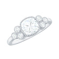 1.7 Carat Cushion Cut Moissanite Engagement Ring with Cluster Accent