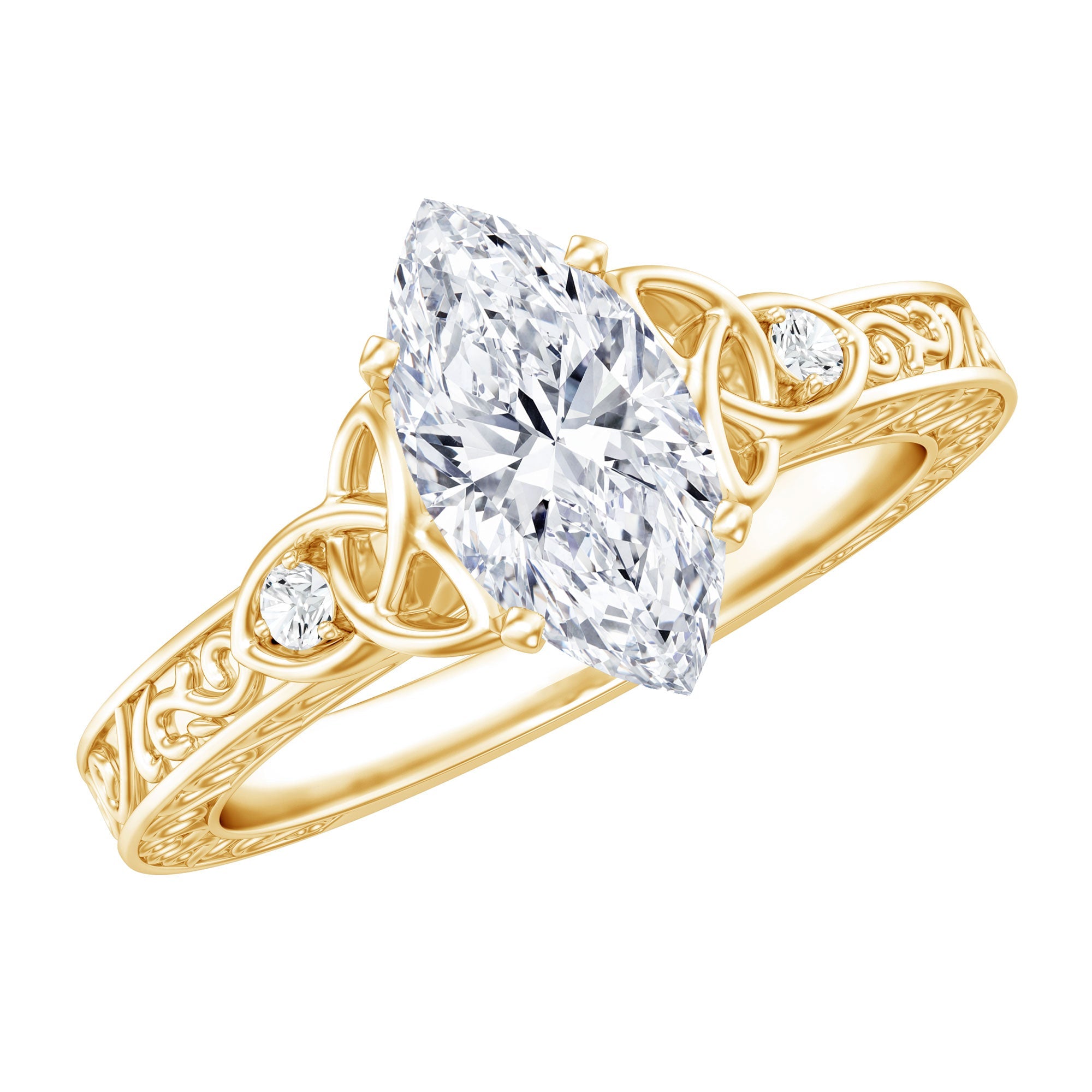 Antique Style Moissanite Celtic Knot Engagement Ring