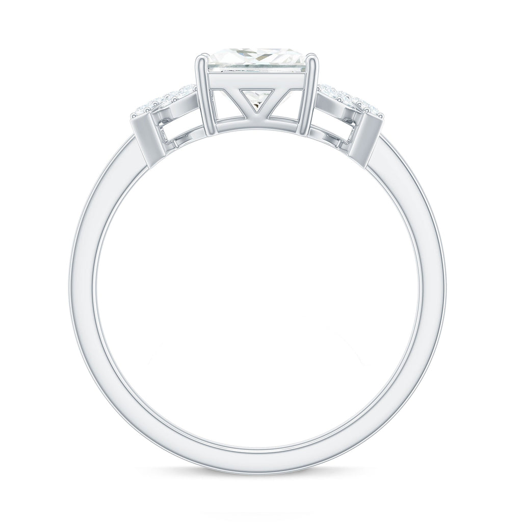 1.2 Carat Princess Cut Moissanite Solitaire Engagement Ring