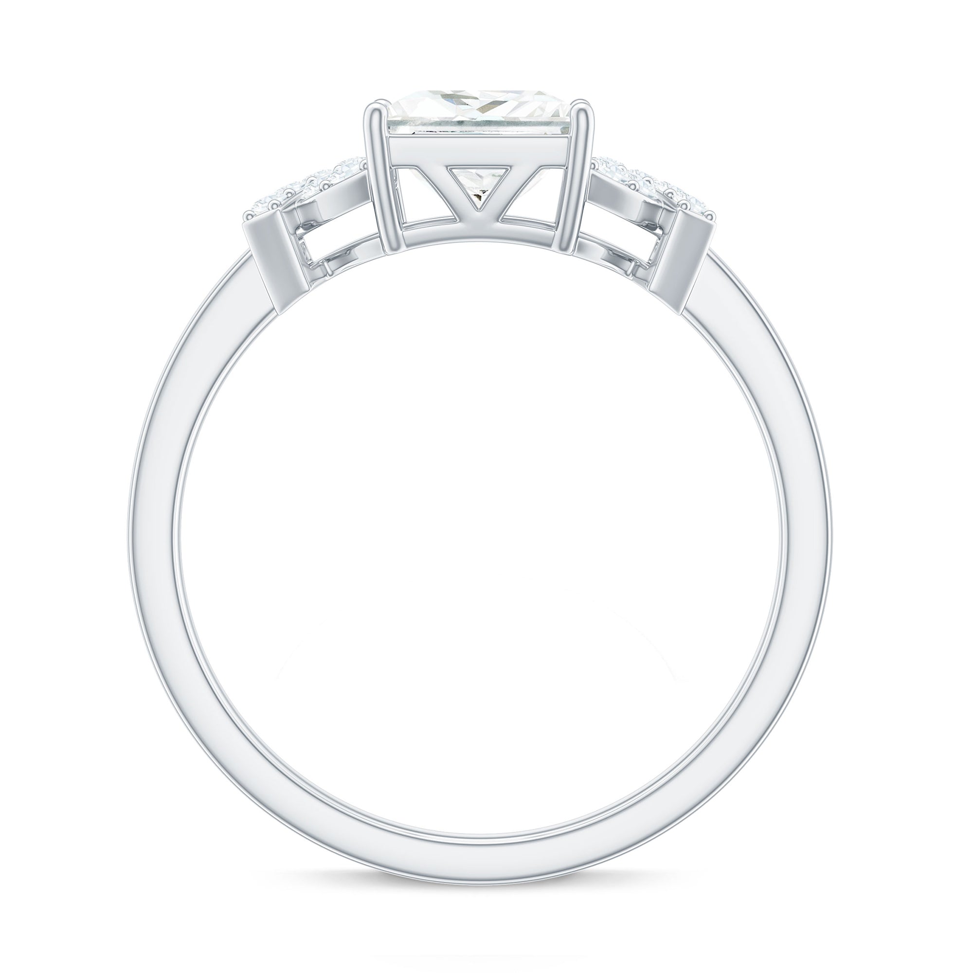 1.2 Carat Princess Cut Moissanite Solitaire Engagement Ring