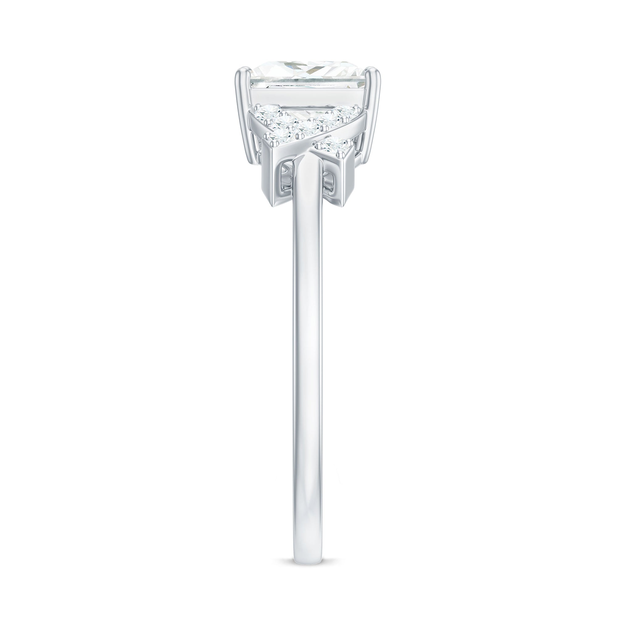 1.2 Carat Princess Cut Moissanite Solitaire Engagement Ring