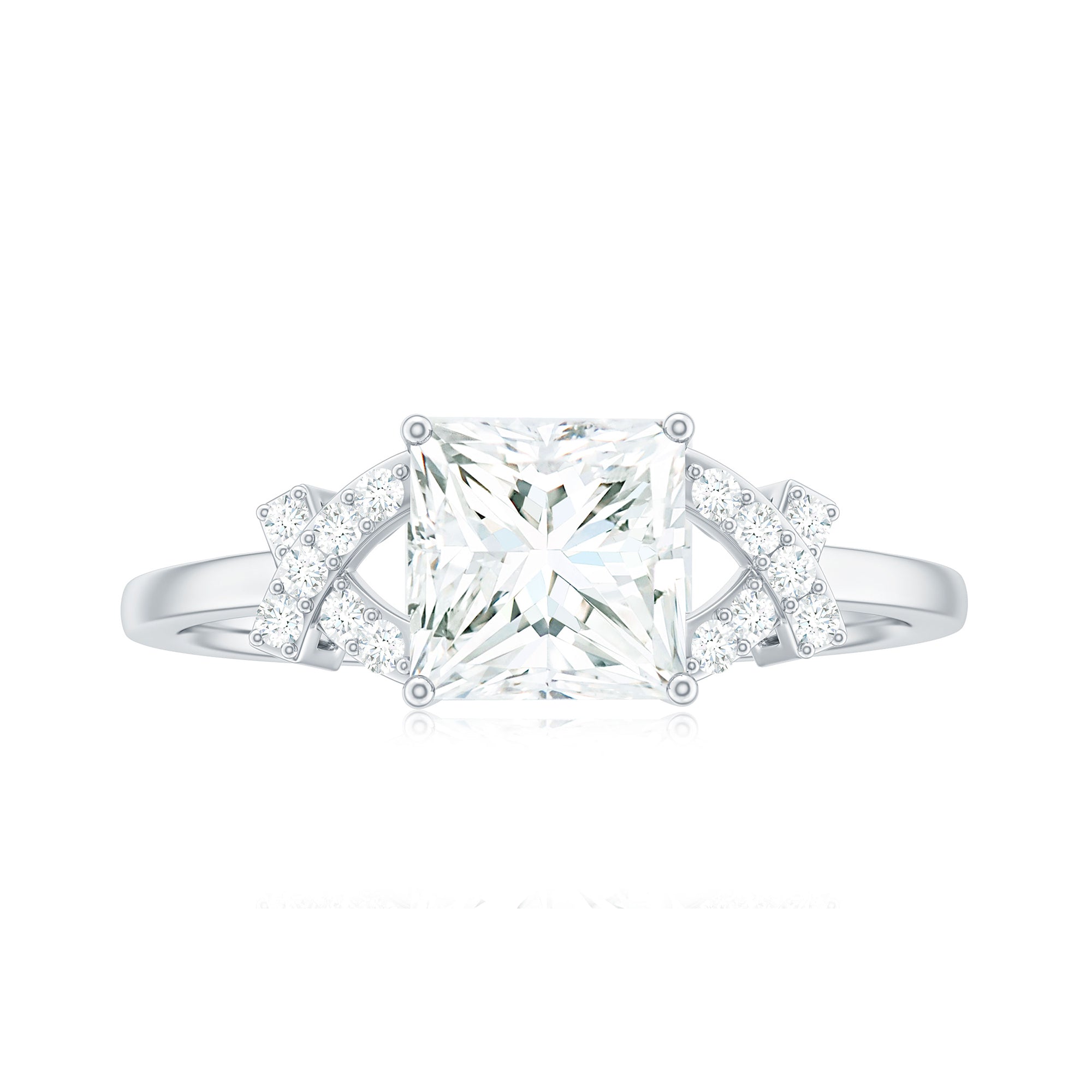 1.2 Carat Princess Cut Moissanite Solitaire Engagement Ring