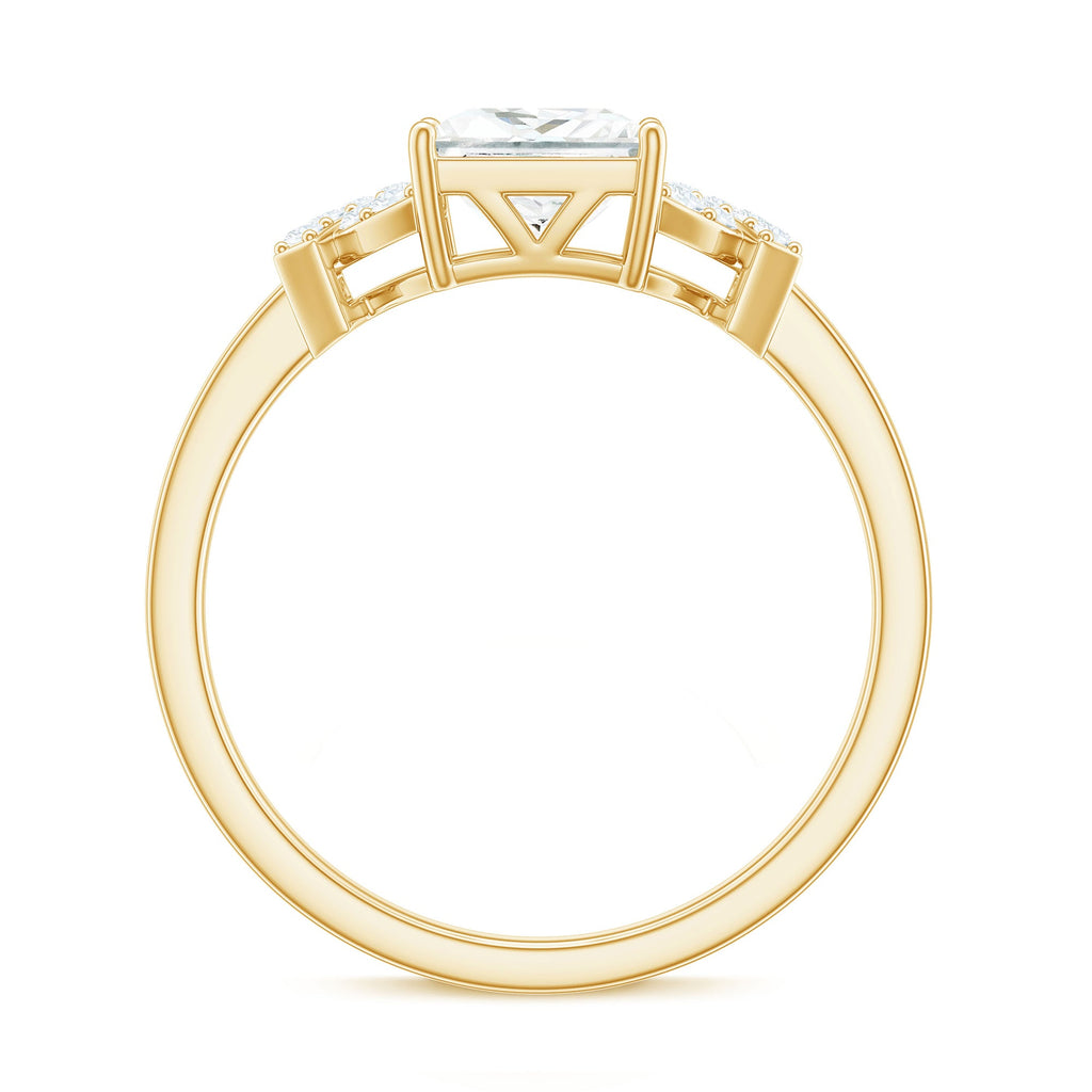 1.2 Carat Princess Cut Moissanite Solitaire Engagement Ring