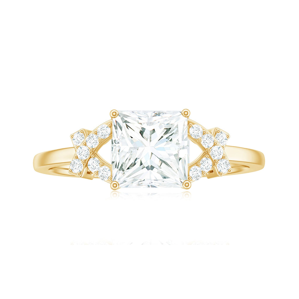 1.2 Carat Princess Cut Moissanite Solitaire Engagement Ring