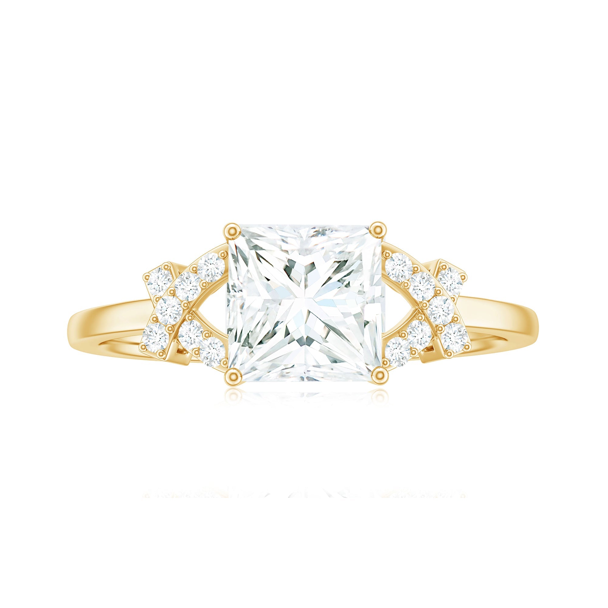 1.2 Carat Princess Cut Moissanite Solitaire Engagement Ring